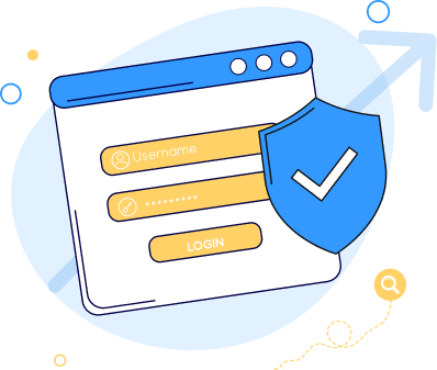 Website login form protected by a shield
